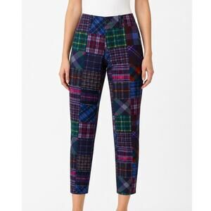 Teddy Fresh Women's Patchwork Plaid Cotton Pants Size 26 Preppy Streetwear Boho